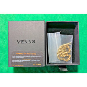 NIB VEXXS 7", 5MM Gold-Plated Stainless Steel Bracelet